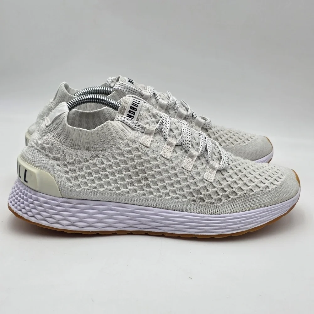 NoBull Shoes Men's Size 10 Women 11.5 Ivory/White Allday Knit Mesh Sneakers